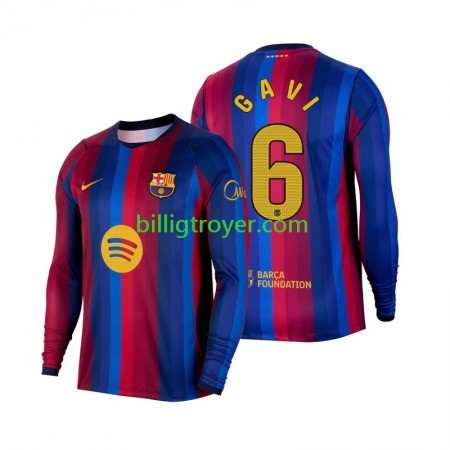Billige Fotballdrakter FC Barcelona Gavi 6 Hjemmedraktsett 2026/27 Langermet